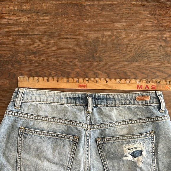 Sneak Peek Women's Distressed Denim Shorts | Blue Denim Shorts | Distressed - Picture 7 of 9